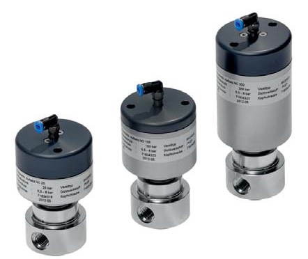 Hogedruk afsluiter, MV3-M, messing-verchroomd, pneumatisch