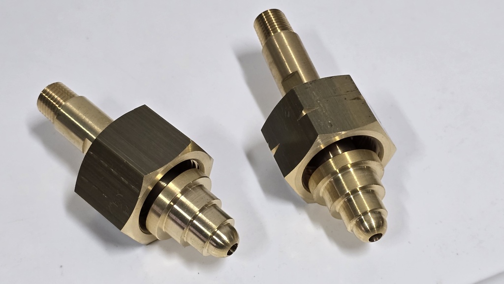 Cilinderaansluiting, Messing, CEN, Pen 1/4" NPT (u), Zeskant