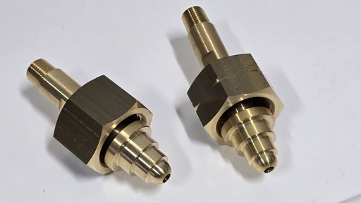 Cilinderaansluiting, Messing, CEN, Pen 1/4" NPT (u), Zeskant