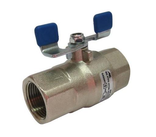 D32509 kogelkraan messing, vernikkeld - vlinderhendel