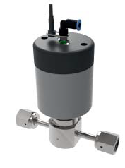 Hogedruk afsluiter, MV3-DV, SpectroPur 2-poorts,  pneumatische bediening