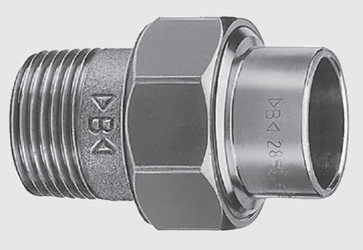 [G270-2412-OC] Soldeerkoppeling, 3-delig, Brons, G1/2" (u) x 12 mm, gereinigd